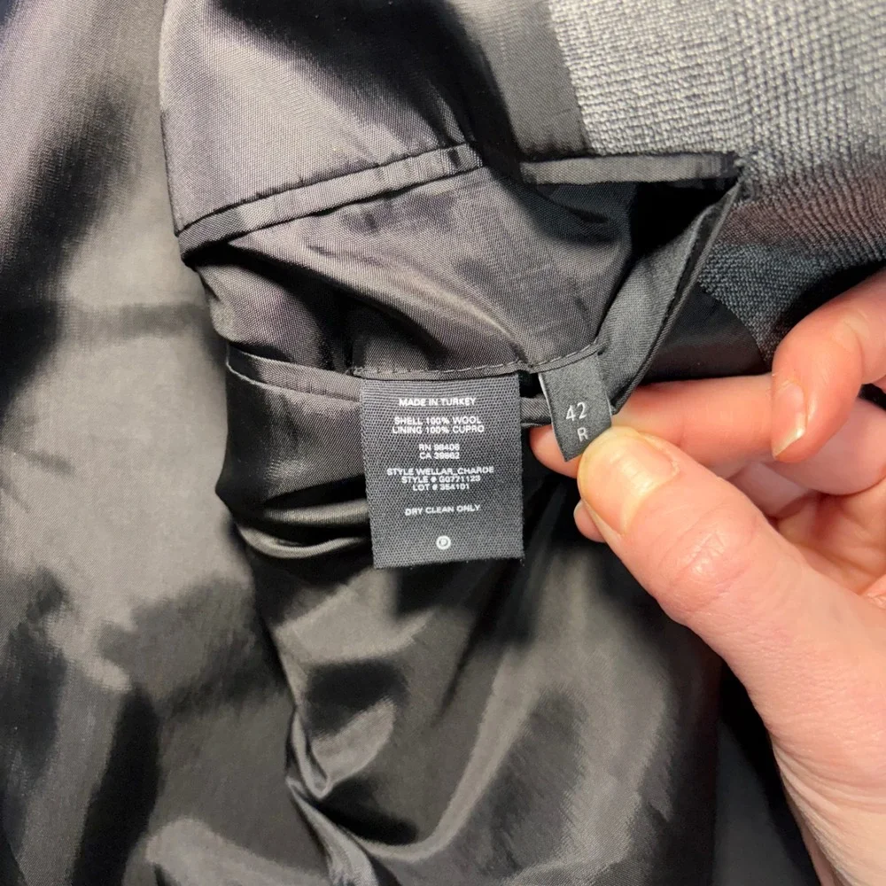 Theory‎ Wellar Charde Mens 42R Gray Glen Plaid Wool 2-Button Blazer Sport Coat